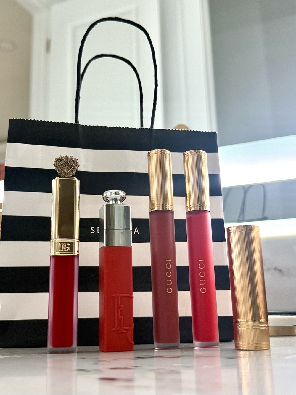 Gucci Lipstick Collection – Deep Wine & Bright Red Shades